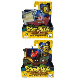 Spongebob Movie Bikini Bottom Boaters Set Rev To Race Gary and Mr Krabs Toy New